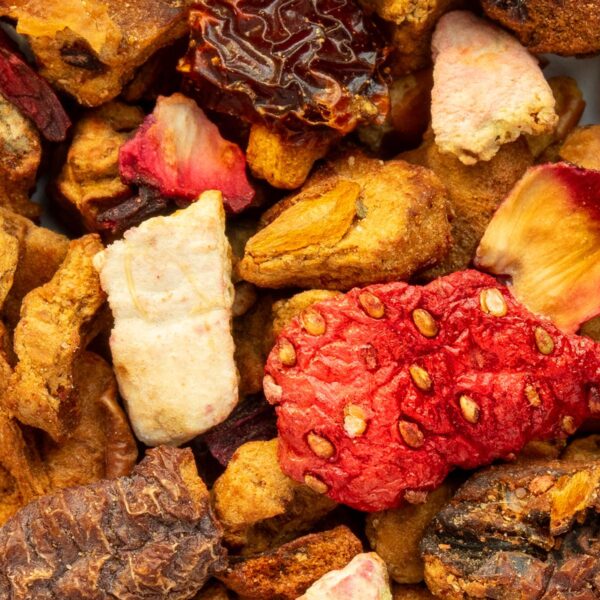 Tisane Chant des Sirènes Bio Saveur Fraise, Framboise et Hibiscus par Made in Thé - Vue zoomée