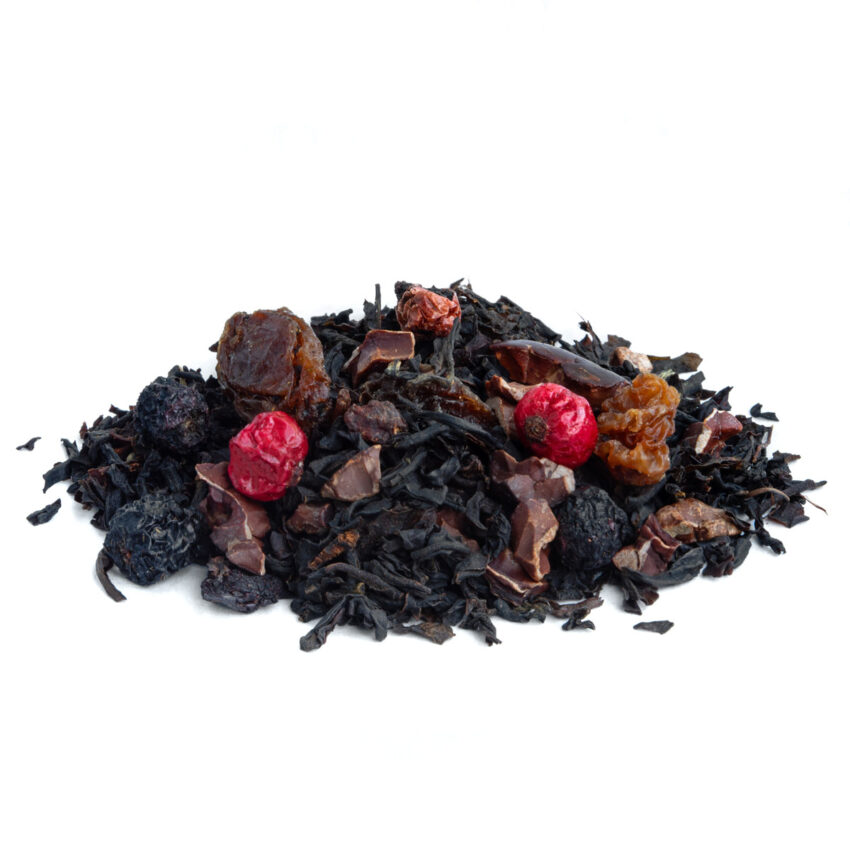 Thé Noir Berries & Cacao Bio Saveur Baies sauvages et Brownies par Made in Thé - Vue de côté