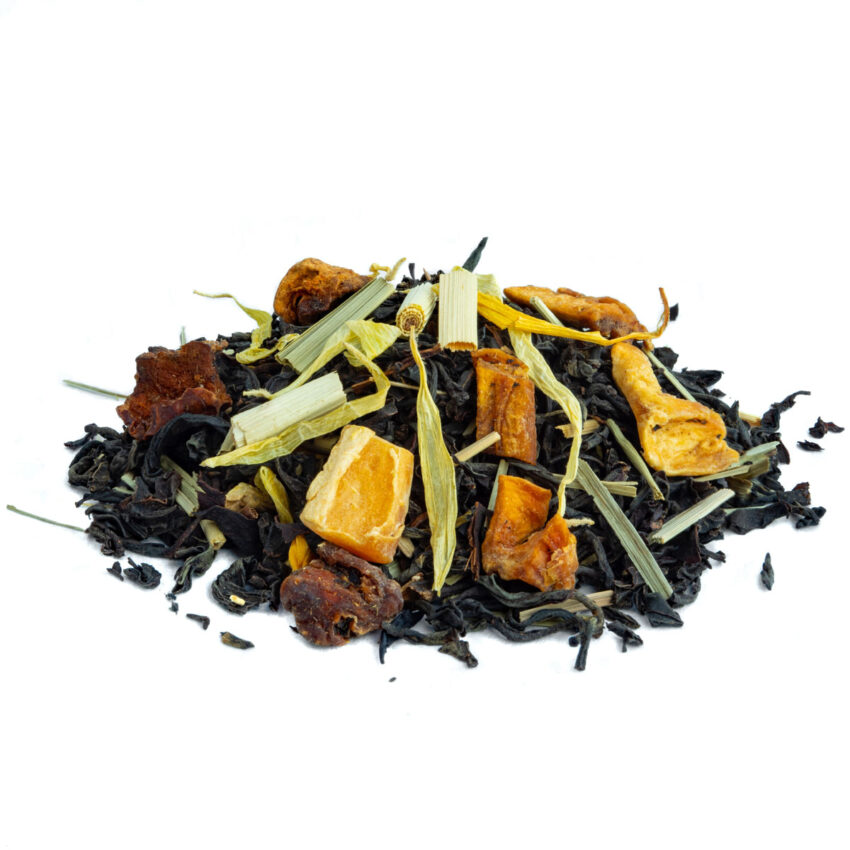Thé Noir Zeste Tropical Bio Saveur Mangue et Citron Vert par Made in Thé - Vue de côté