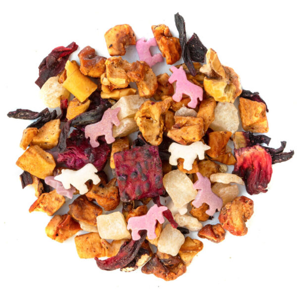 Tisane Licorne Enchantée en Vrac Saveur Framboise, Grenade par Made in Thé - Vue de haut