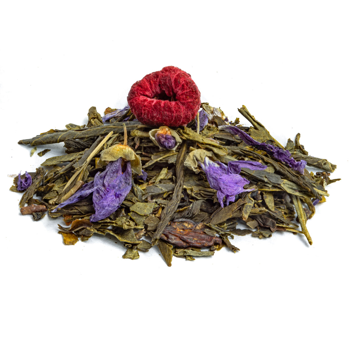 Thé Vert Jardin de Paris saveur Framboise et Violette par Made in Thé - Vue de côté