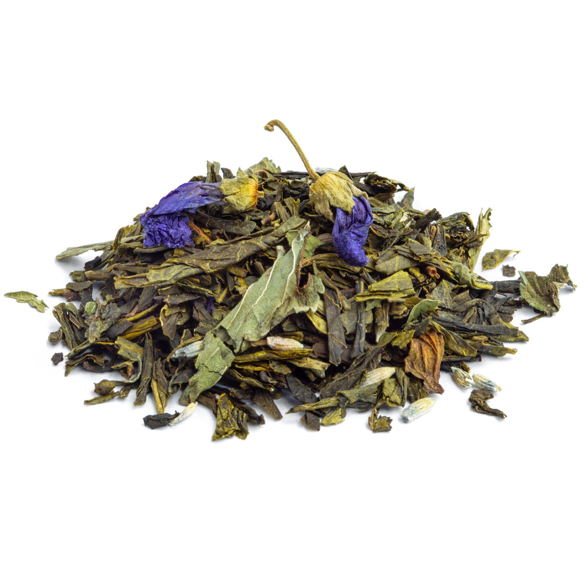 Thé Vert Jardin de Lavande Bio saveur Lavande et Menthe par Made in Thé - Vue de côté