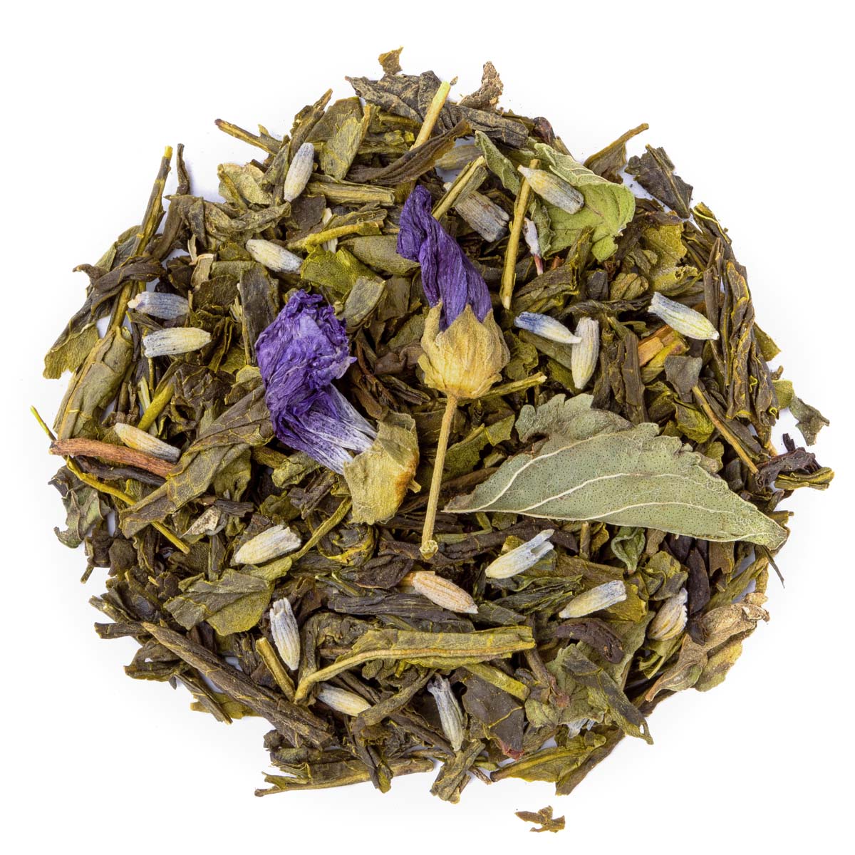 Thé Vert Jardin de Lavande Bio saveur Lavande et Menthe par Made in Thé - Vue de haut