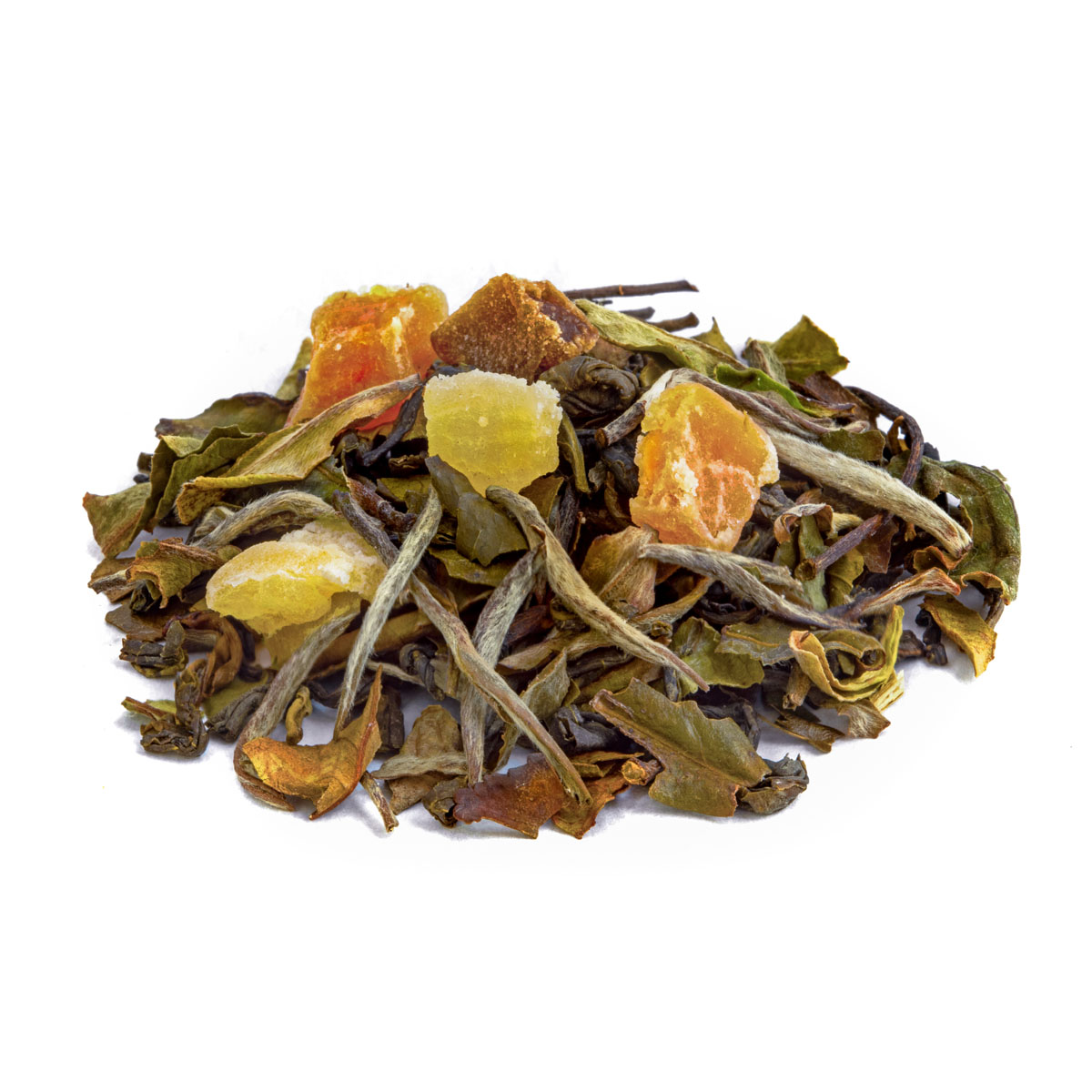 Thé Blanc Nuage Exotique saveur Fruit de la passion et Pêche en vrac par Made in Thé - Vue de côté