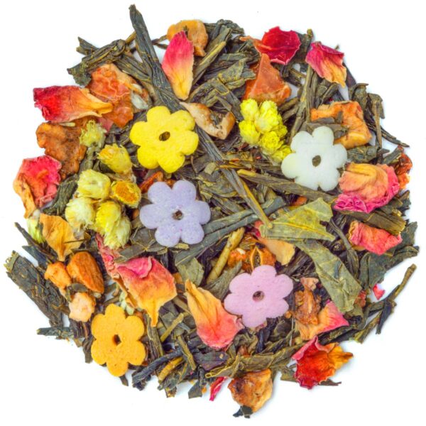 Thé Vert Sa Majesté Saveur Nectarine Pêche par Made in Thé - Vue de haut