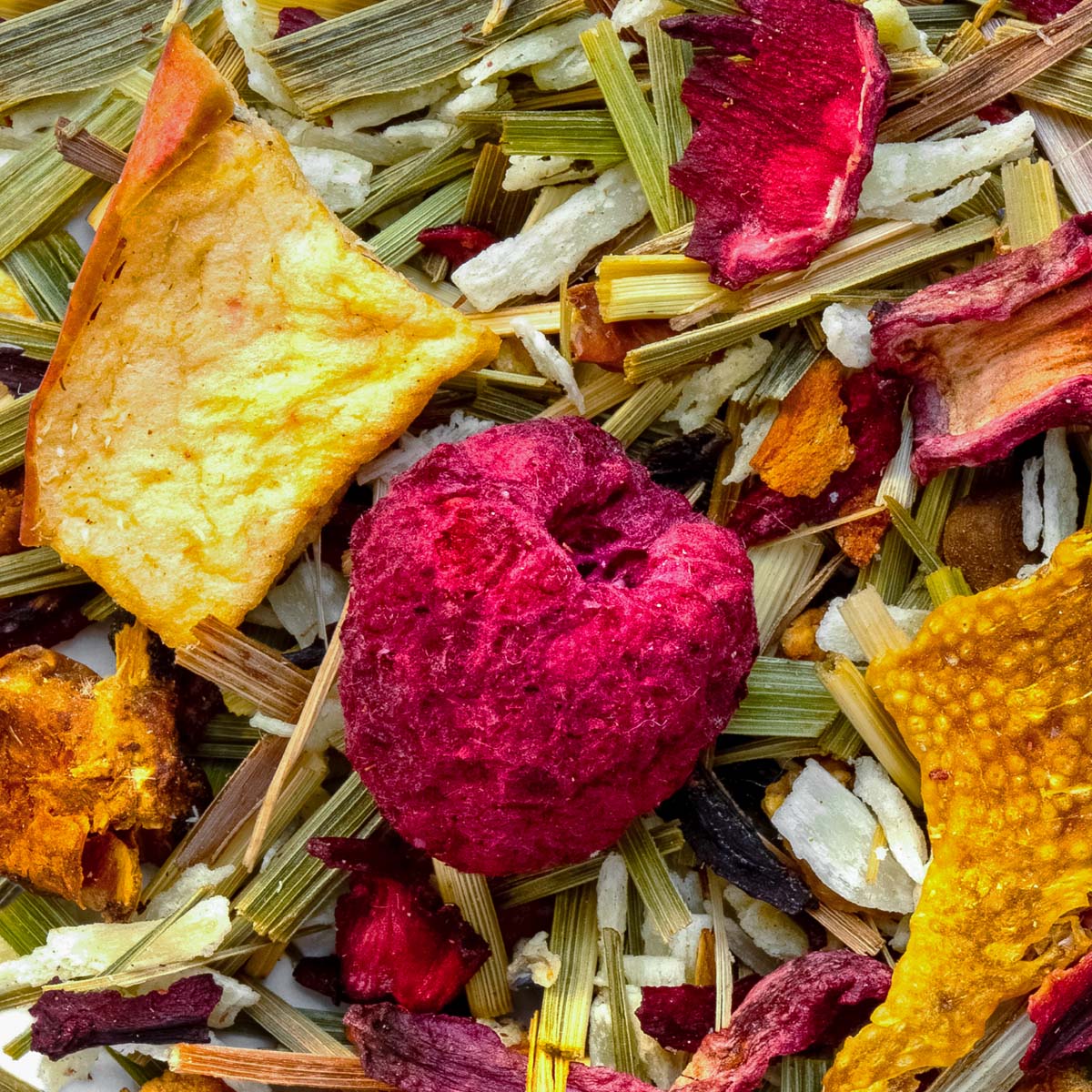 Tisane Jardin Secret Bio Saveur Framboise et Citron Vert par Made in Thé - Vue zoomée
