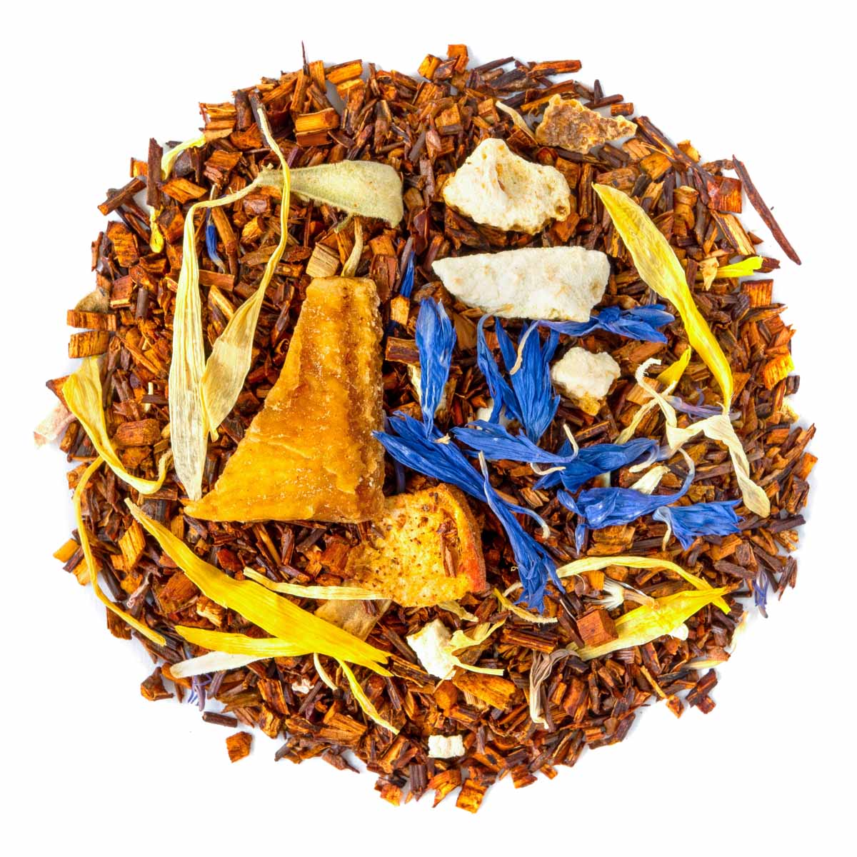 Rooibos Jardin Tropical Bio saveur Abricot, Mangue et Orange en vrac par Made in Thé - Vue de haut
