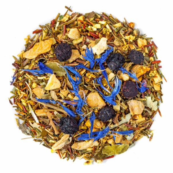 Rooibos Épices et Baies Bio saveur Gingembre et Myrtille en vrac par Made in Thé - Vue de haut